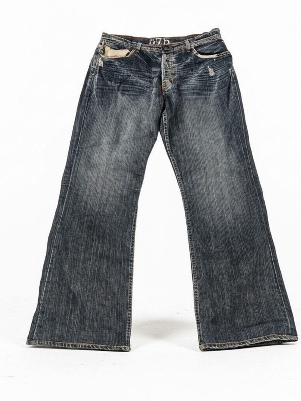 575 Vintage Dirty Washed. Distressed Wide-Leg Men's Jeans Size 36 - 100% Cotton